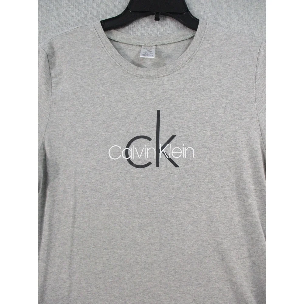 Calvin Klein Sleepwear Womens Large Gray Logo Short Sleeve T-Shirt Lounge top